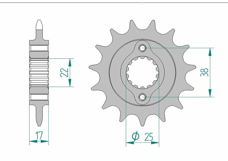 AFAM Steel Standard Front Sprocket 52612 - 520 - 1077028002
