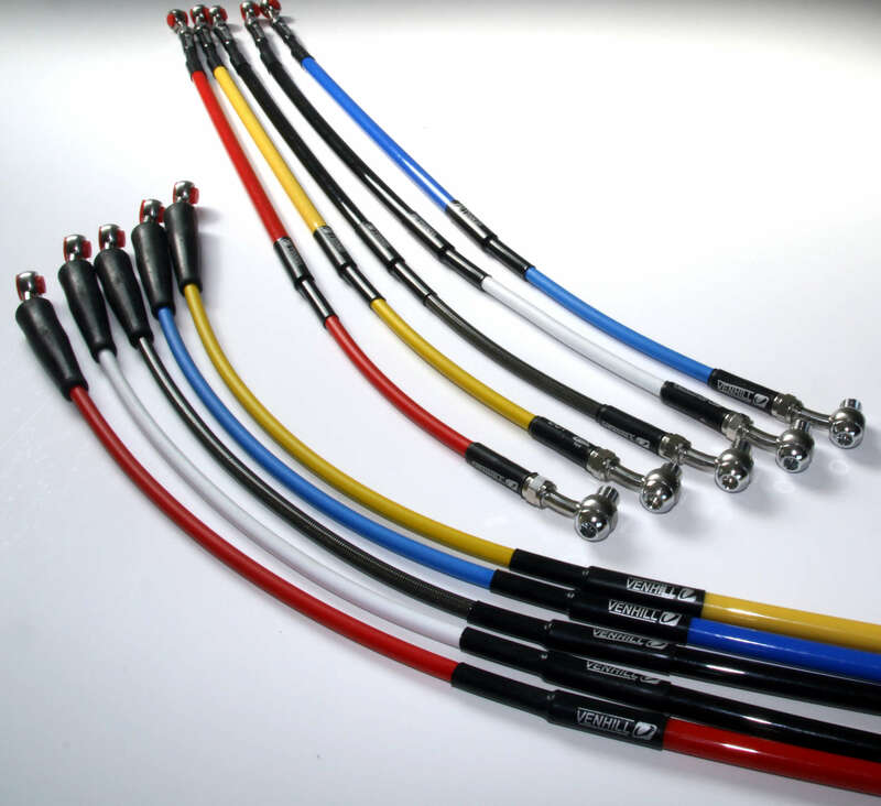 VENHILL Front Brake Hose Red Carbon/Stainless Steel Banjo Fitting Honda CRF250R/450R - 1077045003