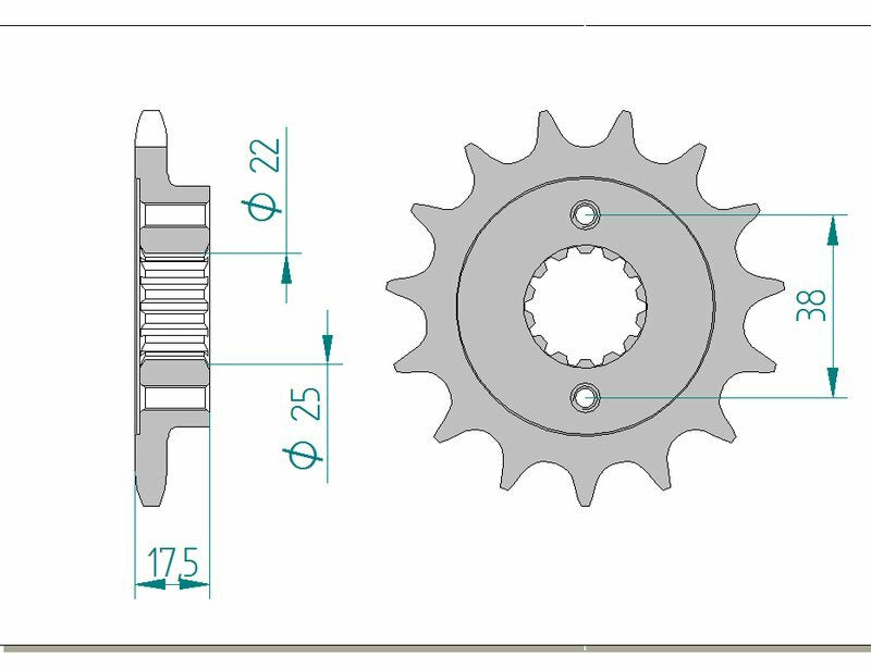 AFAM Steel Standard Front Sprocket 52616 - 525 - 1077061001