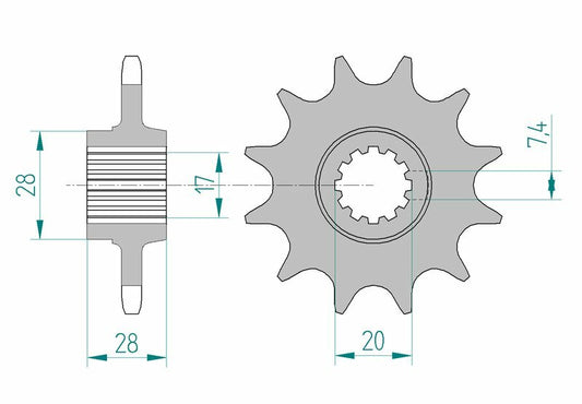 AFAM Steel Standard Front Sprocket 58201 - 520