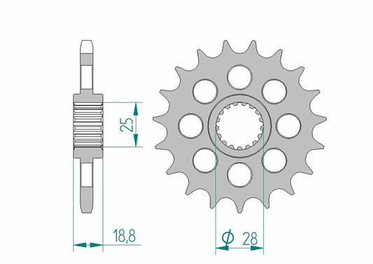 AFAM Steel Standard Front Sprocket 61602 - 525 - 1077123001