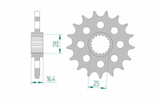 AFAM Steel Standard Front Sprocket 61800 - 525 - 1077124001