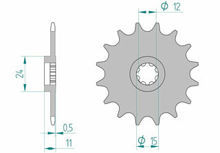 AFAM Stahl Standard-Kettenrad 94100 - 415