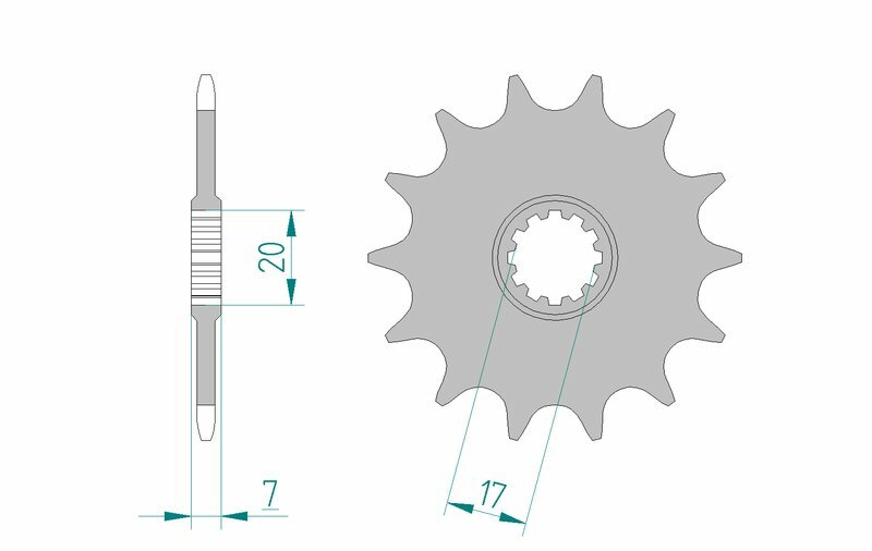 AFAM Steel Standard Front Sprocket 94107 - 415 - 1077155001