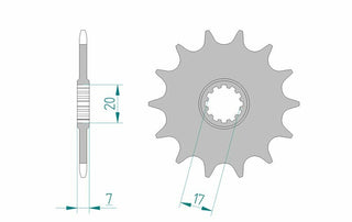 AFAM Steel Standard Front Sprocket 94107 - 415 - 1077155001