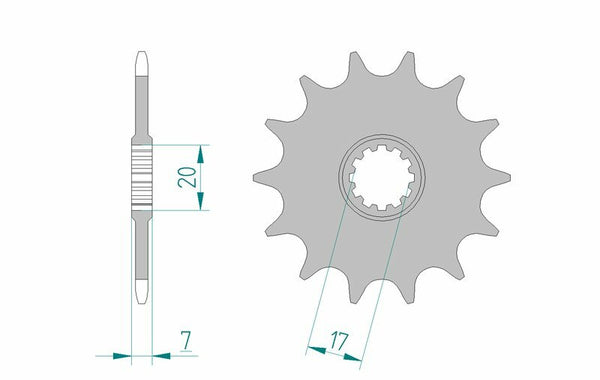 AFAM Steel Standard Front Sprocket 94107 - 415 - 1077155003