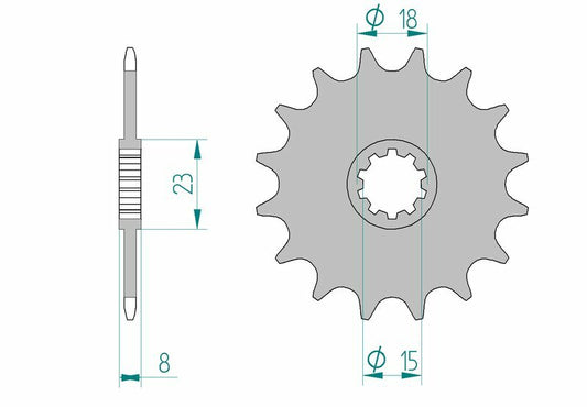 AFAM Steel Standard Front Sprocket 94108 - 415 - 1077156002