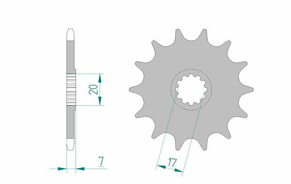 AFAM Steel Standard Front Sprocket 94109 - 420 - 1077157001