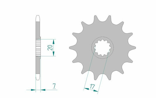 AFAM Steel Standard Front Sprocket 94109 - 420 - 1077157004