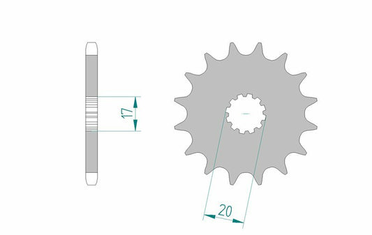 AFAM Steel Standard Front Sprocket 94118 - 428 - 1077159003