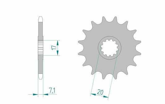 AFAM Steel Standard Front Sprocket 94119 - 420 - 1077160003