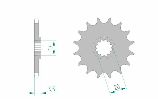 AFAM Steel Standard Front Sprocket 94120 - 420 - 1077163003