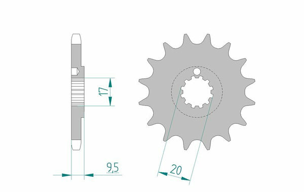 AFAM Steel Self-Cleaning Front Sprocket 94202 - 428 - 1077168004