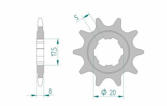 AFAM Steel Standard Front Sprocket 94306 - 520 - 1077176001