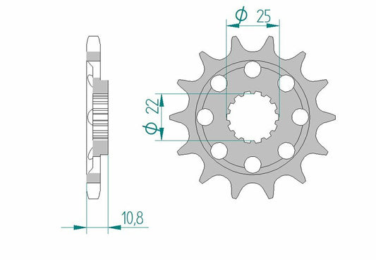 AFAM Steel Standard Front Sprocket 94807 - 525
