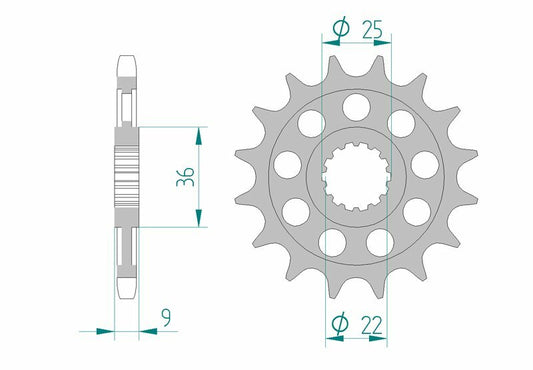 AFAM Steel Standard Front Sprocket 94900 - 525 - 1077191001