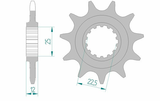 AFAM Steel Standard Front Sprocket 97200 - 520 - 1077194003