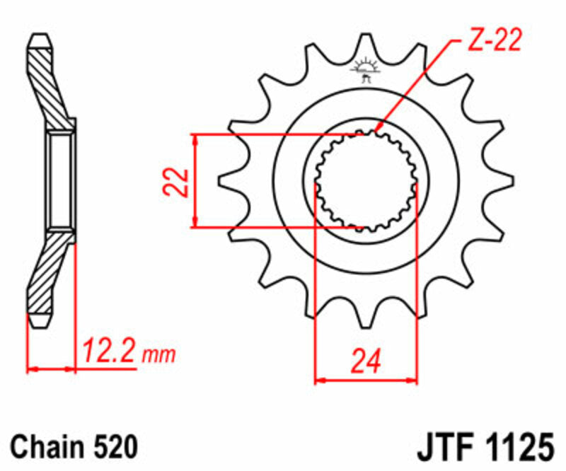 JT SPROCKETS Steel Standard Front Sprocket 1125 - 520