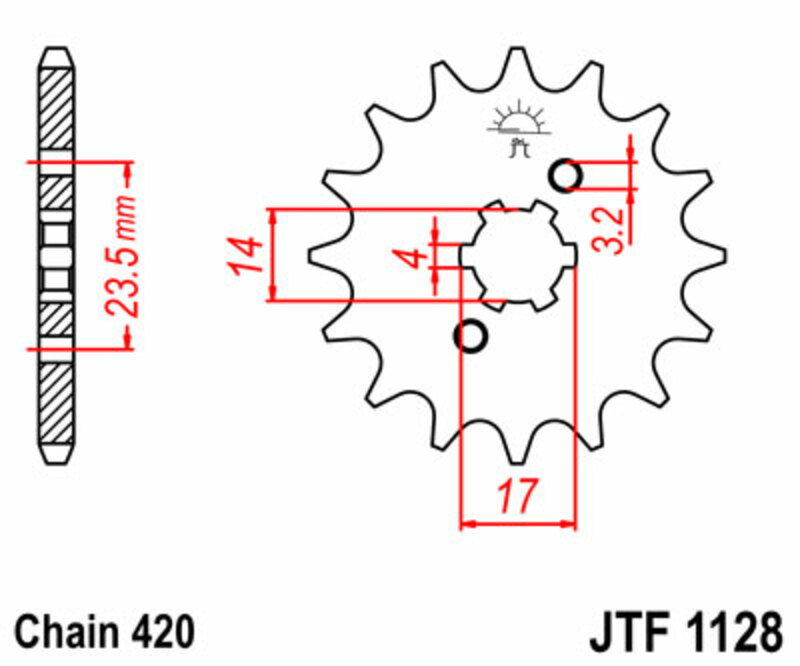 JT SPROCKETS Steel Standard Front Sprocket 1128 - 420
