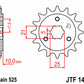 JT SPROCKETS Steel Standard Front Sprocket 1448 - 525 - 1077258001
