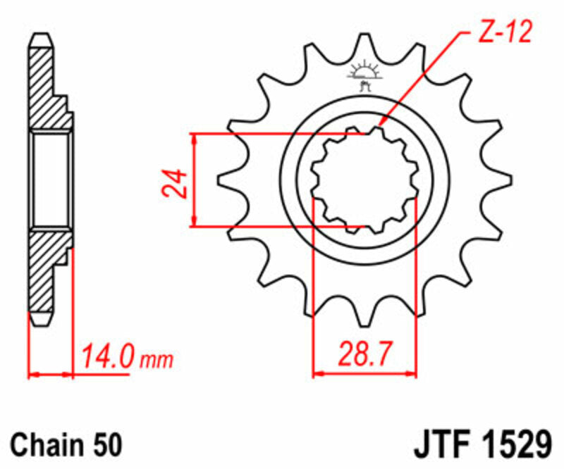 JT SPROCKETS Steel Standard Front Sprocket 1529 - 525