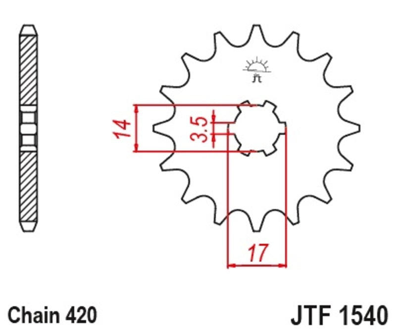 JT SPROCKETS Steel Standard Front Sprocket 1540 - 420