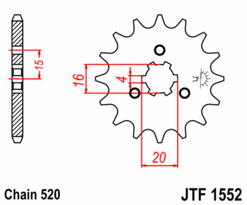 JT SPROCKETS Steel Standard Front Sprocket 1552 - 520