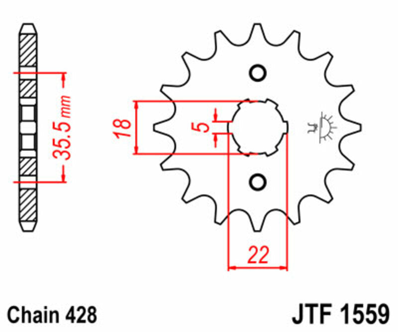 JT SPROCKETS Steel Standard Front Sprocket 1559 - 428