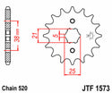 JT SPROCKETS Stahl Standard-Vorderkettenrad 1573 - 520 