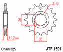 JT SPROCKETS Steel Standard Front Sprocket 1591 - 525