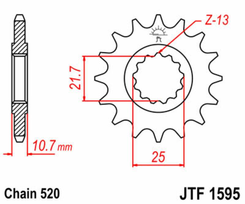 JT SPROCKETS Steel Standard Front Sprocket 1595 - 520