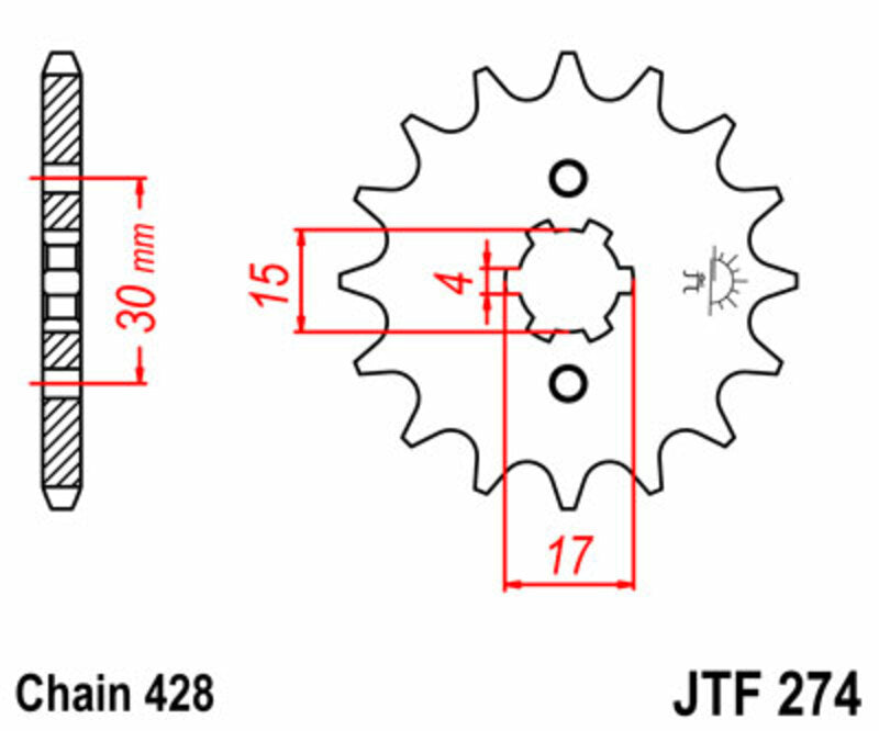 JT SPROCKETS Steel Standard Front Sprocket 274 - 428