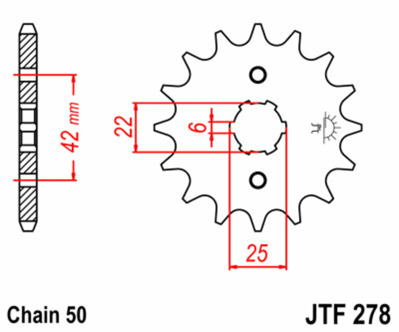 JT SPROCKETS Steel Standard Front Sprocket 278 - 520