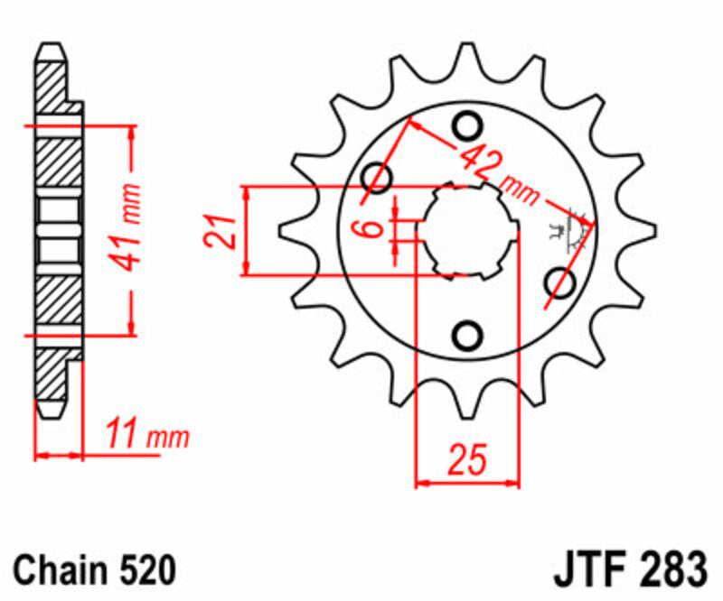 JT SPROCKETS Steel Standard Front Sprocket 283 - 520