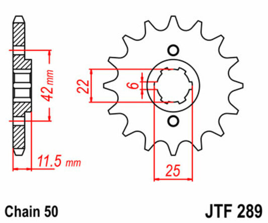 JT SPROCKETS Steel Standard Front Sprocket 289 - 530