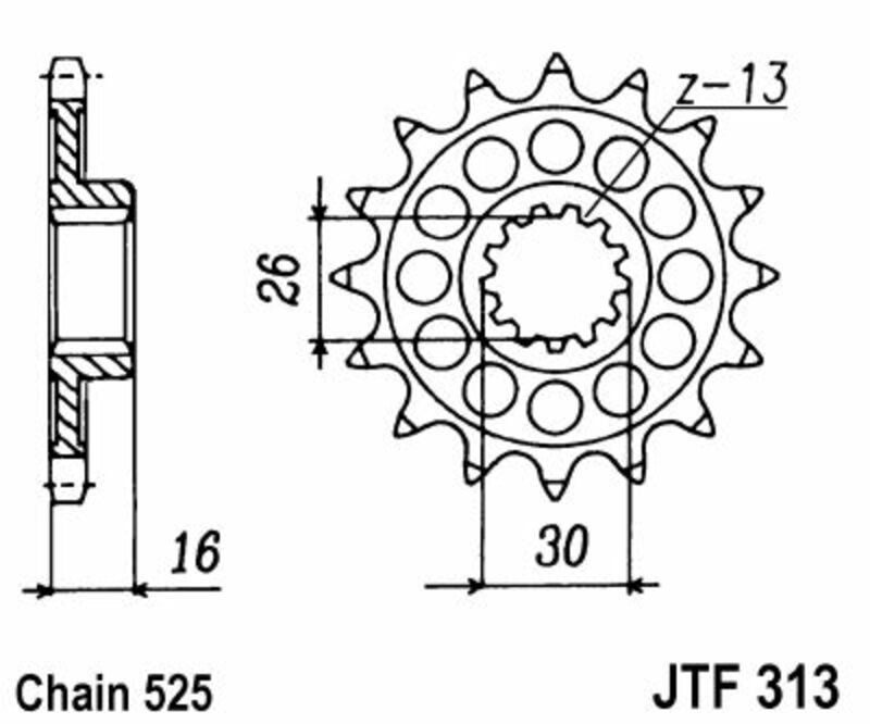 JT SPROCKETS Steel Standard Front Sprocket 313 - 525