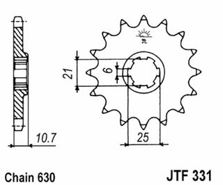 JT SPROCKETS Steel Standard Front Sprocket 331 - 530