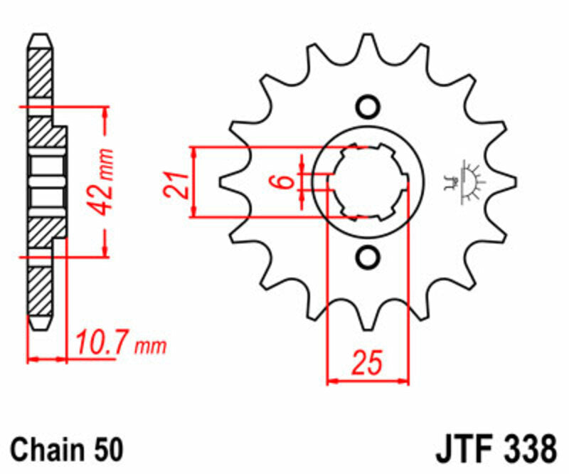 JT SPROCKETS Steel Standard Front Sprocket 338 - 530 - 1077358002