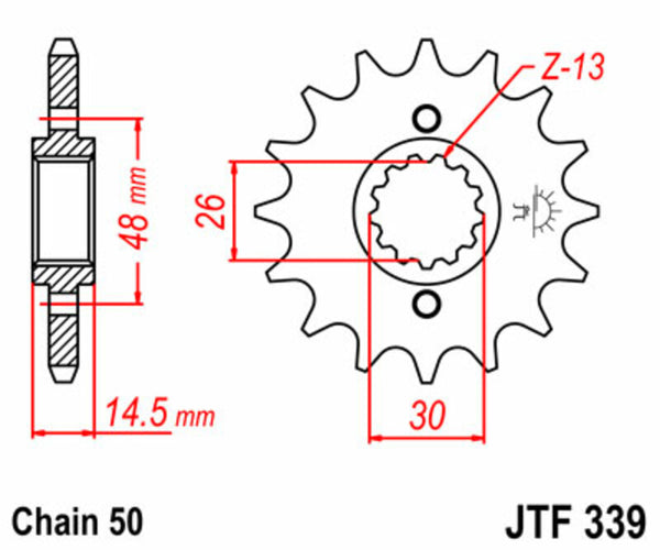 JT SPROCKETS Stahl Standard Kettenrad vorn 339 - 530 - 1077359003 