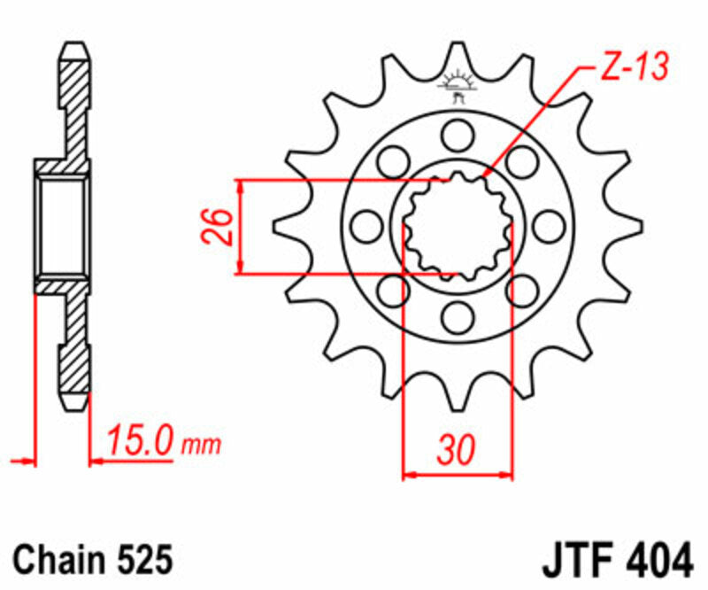 JT SPROCKETS Steel Standard Front Sprocket 404 - 525