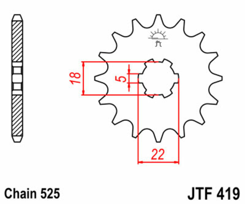 JT SPROCKETS Steel Standard Front Sprocket 419 - 525