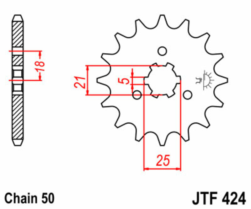 JT SPROCKETS Steel Standard Front Sprocket 424 - 530