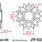JT SPROCKETS Steel Self-Cleaning Front Sprocket 432 - 520 - 1077390002