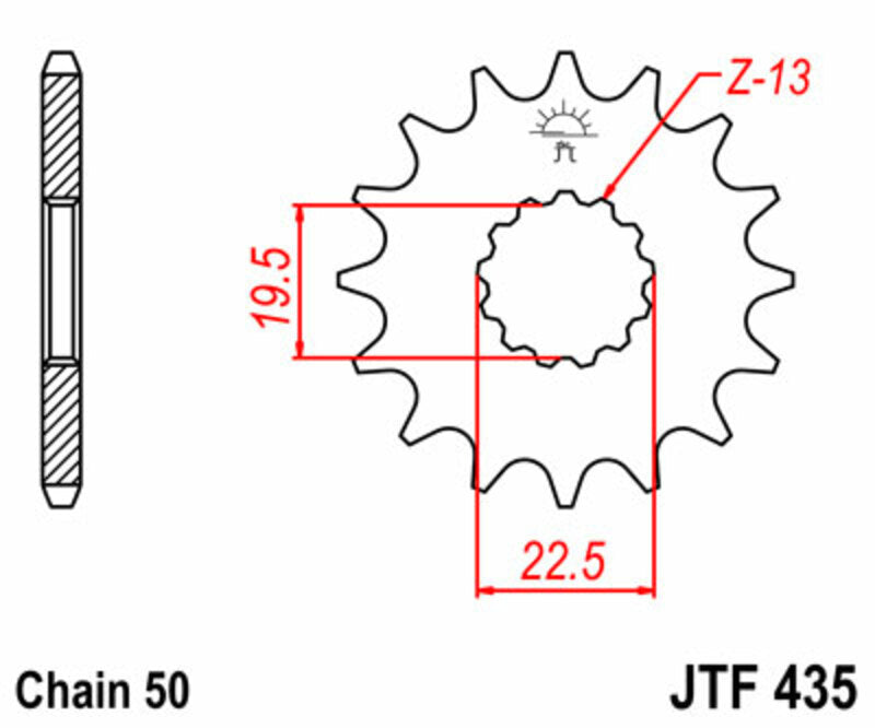 JT SPROCKETS Steel Standard Front Sprocket 435 - 520