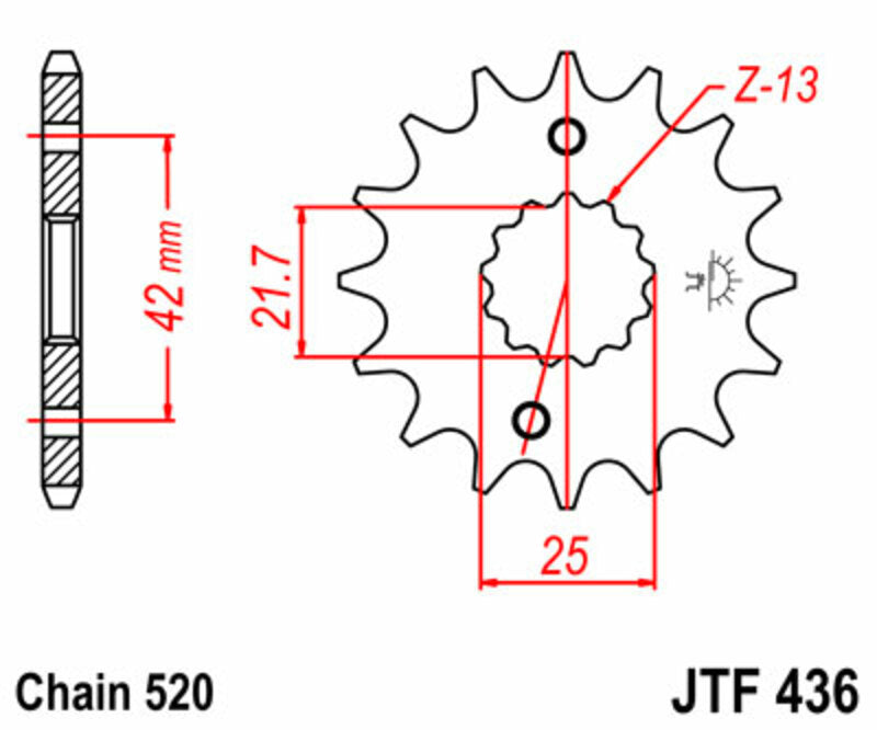 JT SPROCKETS Steel Standard Front Sprocket 436 - 520