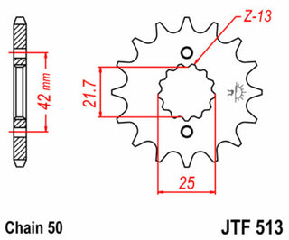 JT SPROCKETS Steel Standard Front Sprocket 513 - 530 - 1077409001