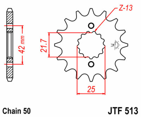 JT SPROCKETS Steel Standard Front Sprocket 513 - 530 - 1077409003