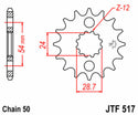 JT SPROCKETS Stahl Standard Kettenrad vorn 517 - 530 - 1077412003 
