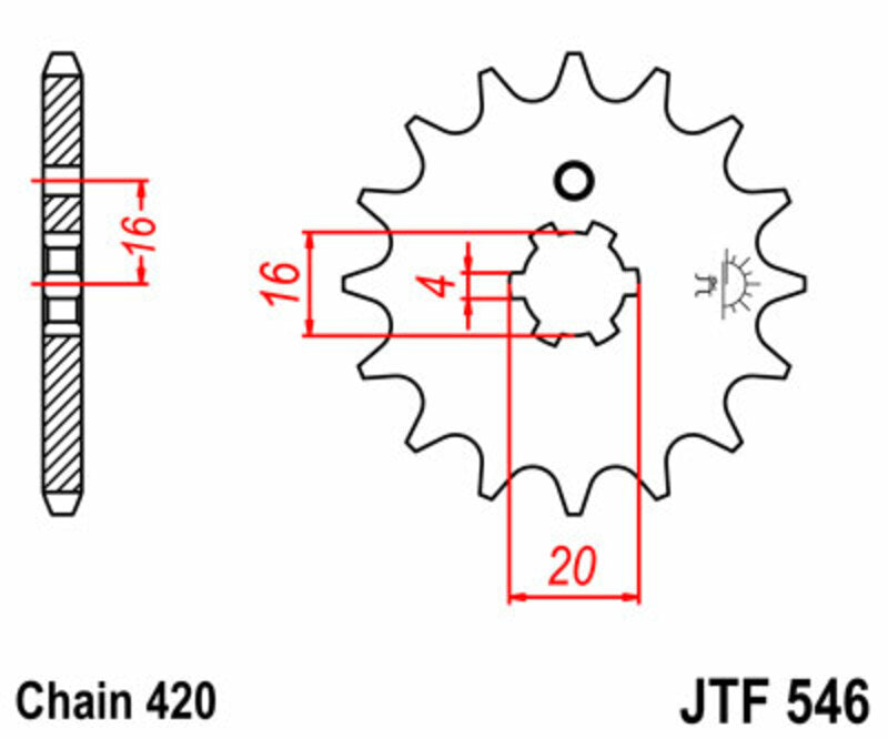 JT SPROCKETS Steel Standard Front Sprocket 546 - 420 - 1077426004