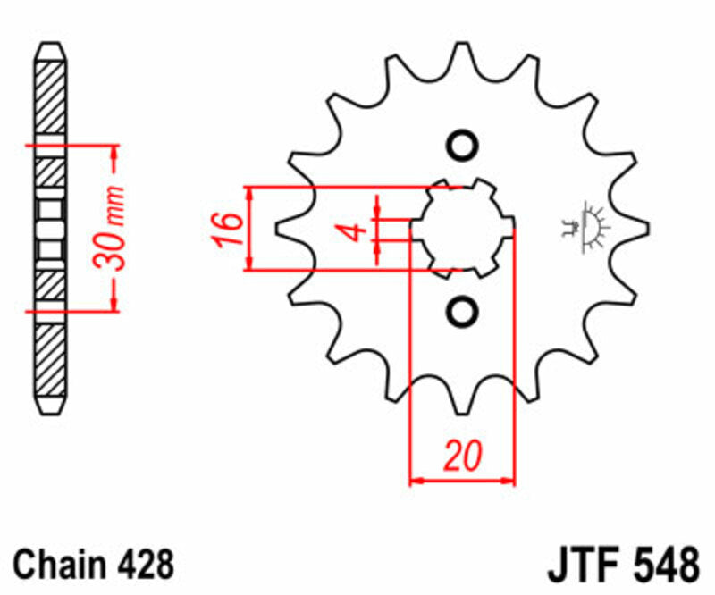JT SPROCKETS Steel Standard Front Sprocket 548 - 428 - 1077429001